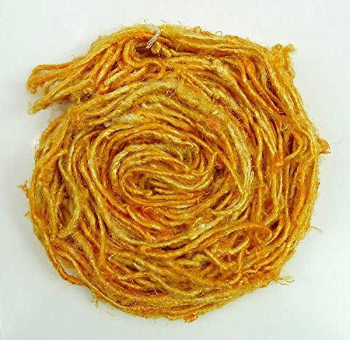 100G/ 1 Skein Recycled Banana Silk Yarn Hand-Spun Soft Yarns - Yellow Gold #TOP2
