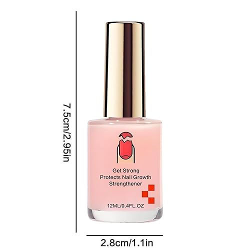 Miniatura 7 de Fortalecedor de uñas de 0.4 onzas líquidas para uñas dañadas, endurecedor de uñas extra fuerte con esmalte de gel LED rosa, reparación de uñas de