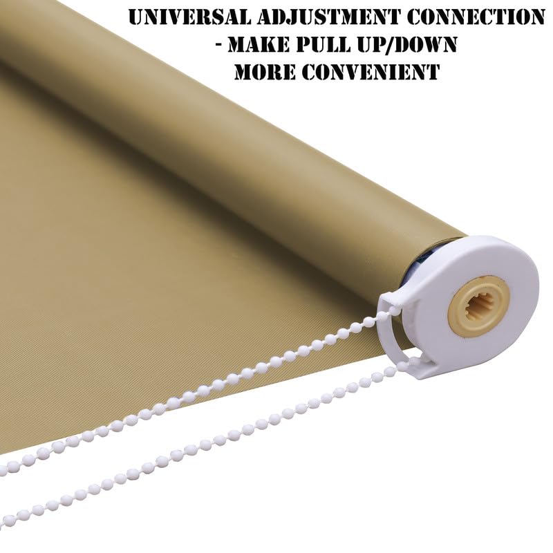 Image of Roller Blinds 300 GSM Polyester Fabric Waterproof & Sun Blockage Corded Roll Up and Down Blinds Curtains for Window, Door, Balcony (Beige Color 3 X 10 Feet, Pack of 1 Piece)