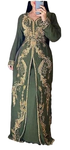 Green Embroidered Kaftan Abaya