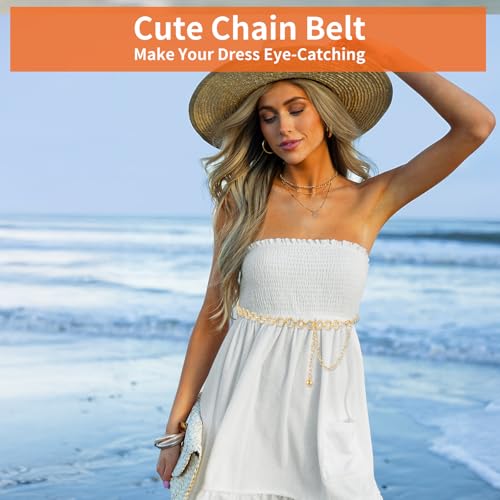 Western Metal Chain Belts, Gold Hollow Out O Ring Chain Belt Adjustable Boho Waist Chain Country Concert Outfit for Women Dress Jeans4