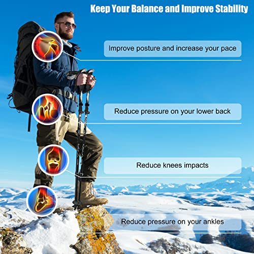 2 Stück Wanderstöcke Faltbar, Nordic Walking Stöcke Verstellbar 110-130cm Trekkingstöcke...