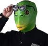 HUYIWEI Fish mask,green fish head,realistic animal latex mask,green fish mask headdress,including a pair of funny glasses,Halloween carnival costume