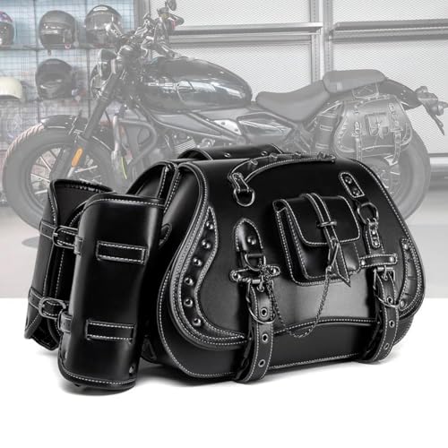 Sacoches latérales de moto en cuir PU haut de gamme pour Yamaha C3 avec porte-gobelets