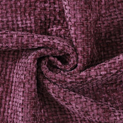 Image of MADIZZ Decorative Chenille Velvet Throw Pillow Covers Set of 2 Soft Boho Textured Neutral Couch Throw Pillow for Bed Modern Farmhouse Home Decor for Sofa Livingroom Burgundy 24x24 Inch Euro Sham