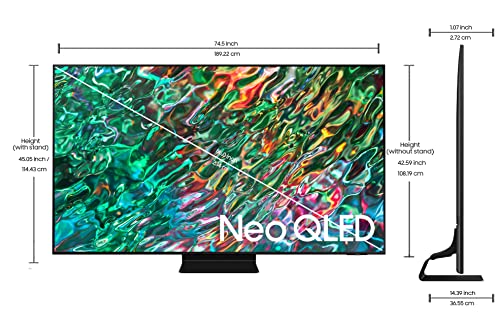 Image of Samsung 214 cm (85 inches) 4K Ultra HD Smart Neo QLED TV QA85QN90BAKXXL (Titan Black)
