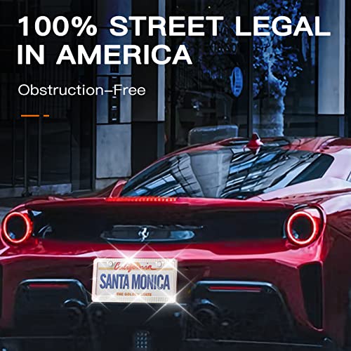 Hotor Bling License Plate Frame - Sparkly License Plate Holder, Lastingly License Plate Frame For Women, Stainless Steel & Obstruction-Free Car Accessory With Multifaceted Rhinestones, 2 Packs #TOP4