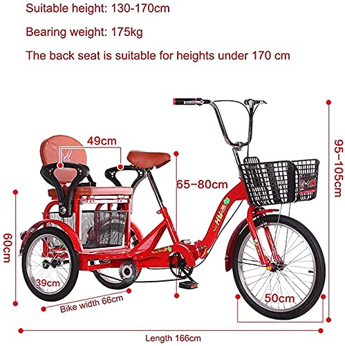 Triciclo Plegable para Adultos con Asiento y Canasto miniatura 3