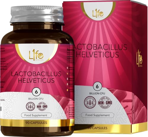 LN Lactobacillus Helveticus | 90 Probioticos de Alta Potencia - 6 Mil Millones de CFU por Cápsula | Complemento Alimenticio de L-Helveticus | Sin OMG, Gluten ni Alérgenos | Fabricado en el Reino Unido
