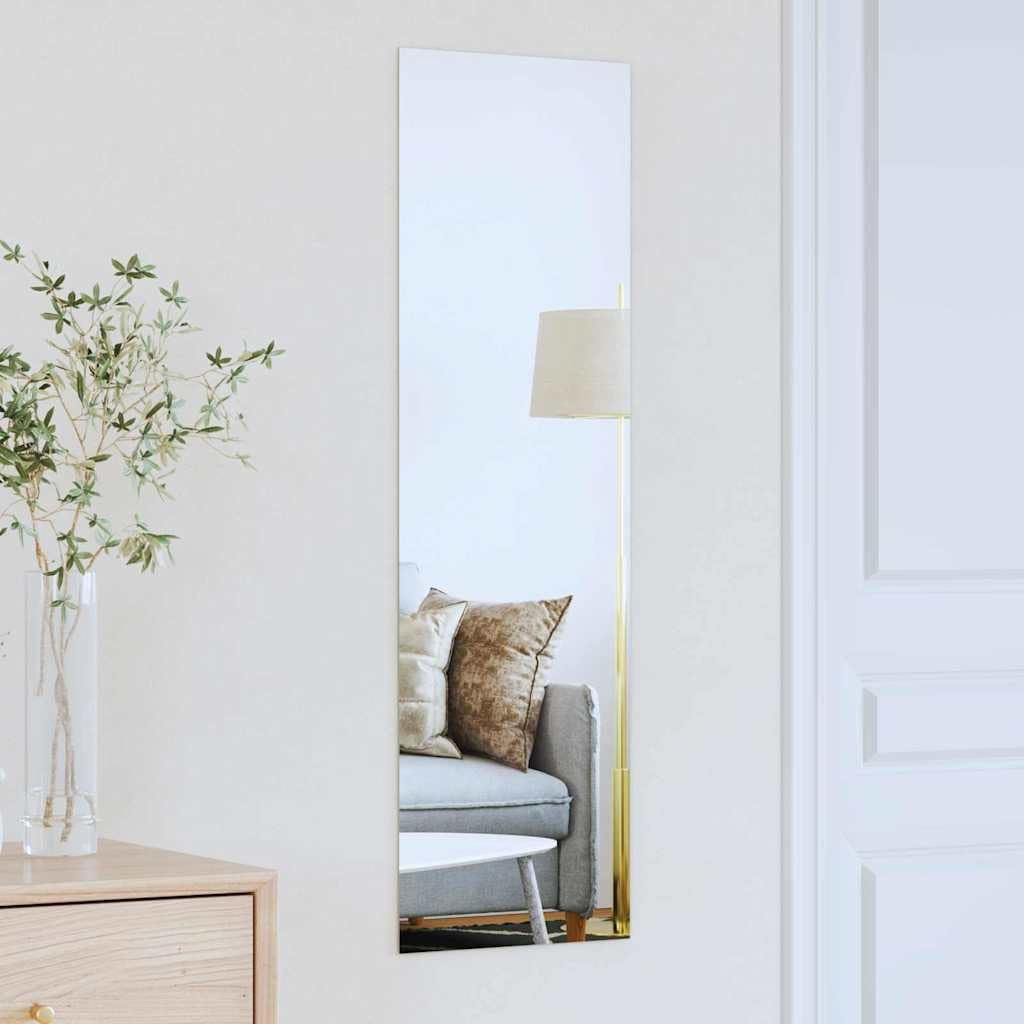 Specchio da parete ad angolo retto, 30 x 100 cm, in vetro temperato, senza cornice, con imbottitura in schiuma EVA, per soggiorno, bagno, corridoio, decorazione da parete moderna