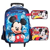 Kit Mochila Infantil Escolar De Rodinhas Menino 3 Pçs