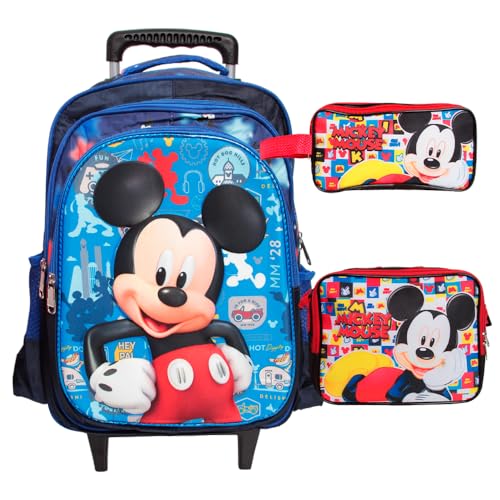 Kit Mochila Infantil Escolar De Rodinhas Menino 3 Pçs
