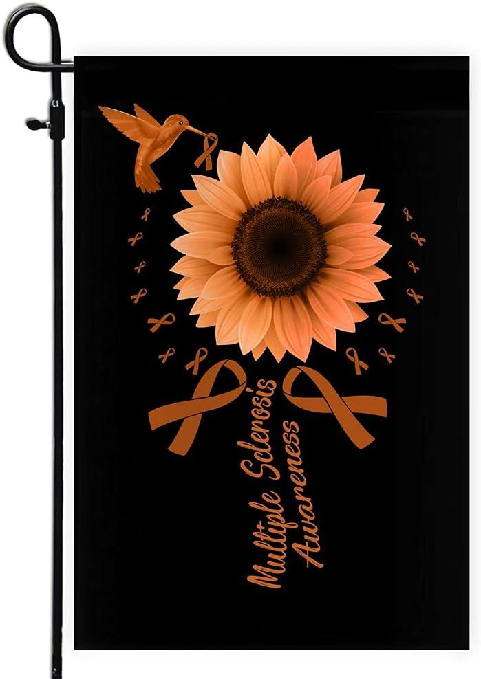 Faith Hope Love Butterfly Multiple Sclerosis Awareness Flag Orange Ribbon (28" x 40") USA House Flag Premium Decorative Yard Outdoor Flags