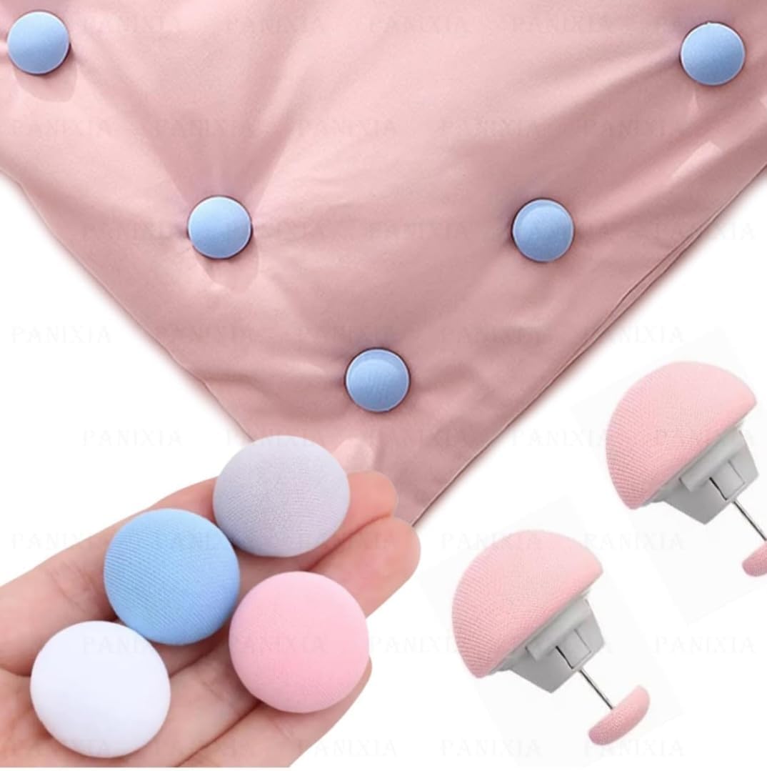 Mushroom Blanket Clips, Non-Slip Duvet Cover Fasteners, Quilt Holders, Comforter Clips, One-Key Unlock Bedding Accessories, Random Colour, Pack of 8