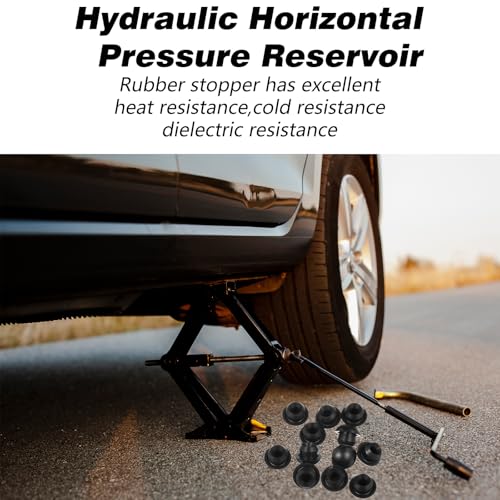 Image of Floor Jack Oil Filler Plug, 12 Pcs 9mm Bottle Jack Plugs Black Rubber Hydraulic Jack Oil Plugs for Oil Reservoir Fill Hole Jack Accessories