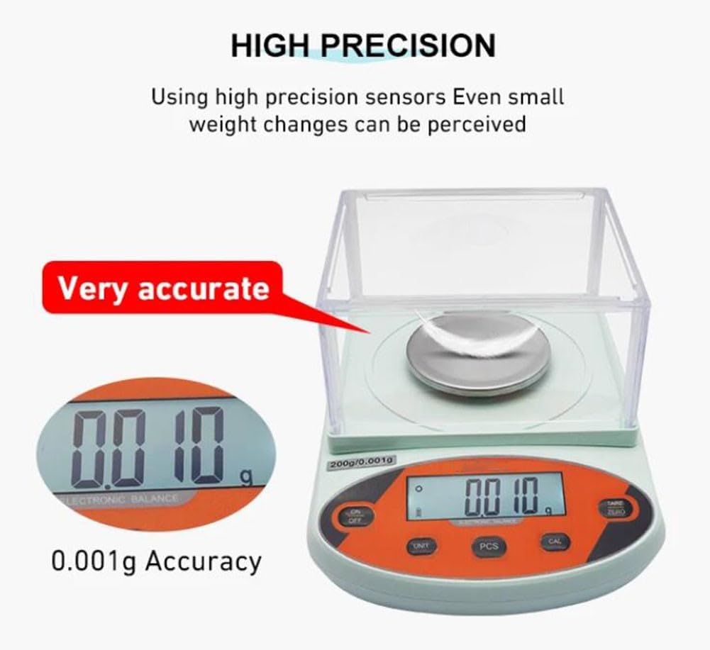 0,001 g elektronische Digitalwaage, Präzisionswaage für Laboranalysen, 100 g/200 g/300 g/500 g, Küchenwaage (500 g)
