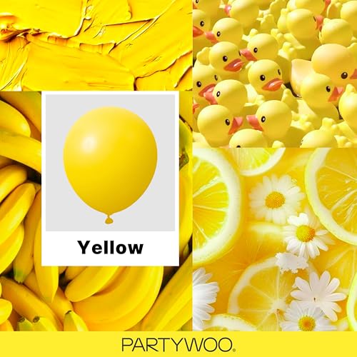 Image of PartyWoo Yellow Balloons 100pcs Different Sizes of 18 12 10 5 Inch Matte Yellow Latex Balloon Arch Kit Garland for Easter Bee Baby Shower Sunflower Birthday Graduation Party Decorations Yellow-Y55