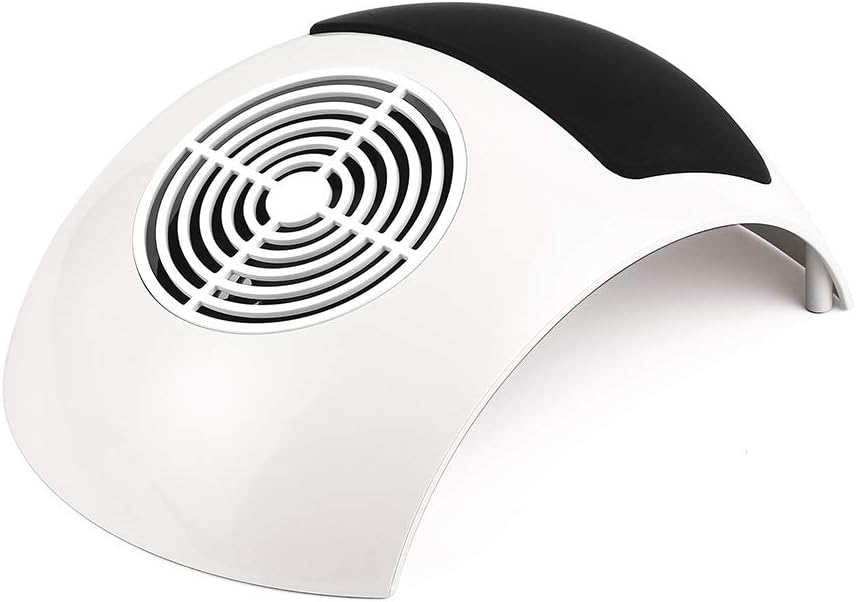 80W Nail Dust Collector Strong Power Manicure Vacuum Extractor Cleaner Suction Tools Nail Fan Machine Salon Art Acrylic Gel Nails Cleaning Equipment with 2 Dust Bags Leather Pad (White)