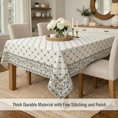 Image of STITCHNEST 'Tavola Luxe Series' Dining Table Cover 54x78 Inches | 4 Seater - 6 Seater Rectangular Dining Table Cover | Premium Fabric, Washable & Colour Fast