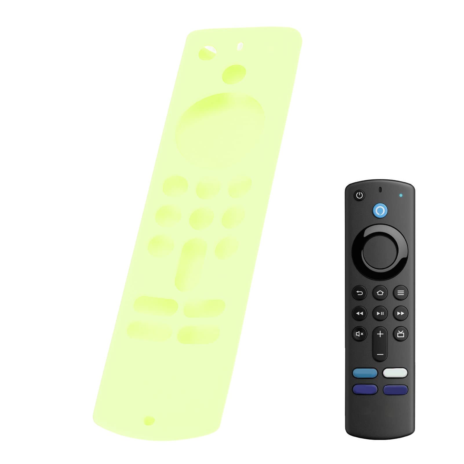 Funda de Silicona con Mando a Distancia para Fire TV Stick, Funda Protectora de Silicona Antideslizante con Cordón de 3.ª Generación (Verde Fluorescente)