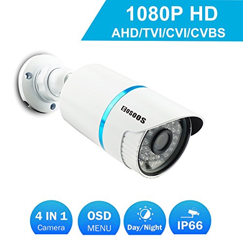 COSOOS Telecamera di Sicurezza Bullet 1080P 1920TVL, Ibrida 2.0 Megapixel 4-in-1