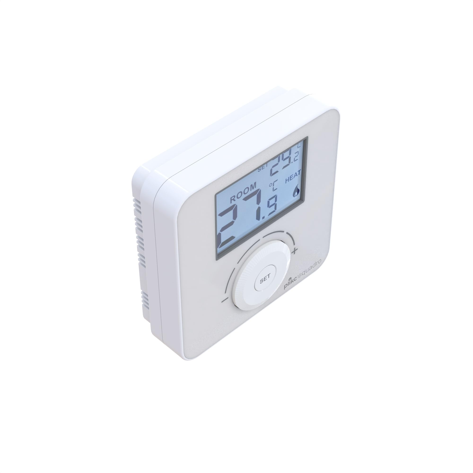 Plikc Quadro Plikc PLK267690 Thermostat d'ambiance numérique Mural à Piles Blanc