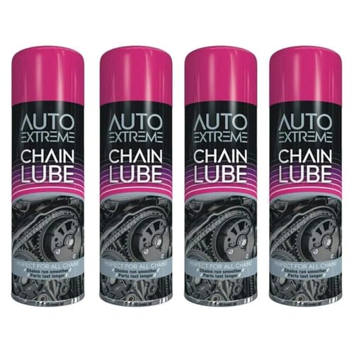 Chain Lube Spray Oil Lubricant for Motorcycle Bicycle Motorbike Bikes, 250ml, 4 Pack