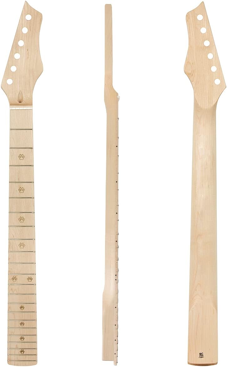 Electric Guitar Neck For ST Guitars Replacement Bolt-on C Shape Canada Maplewood (22 Fret Dog Claw Maple)