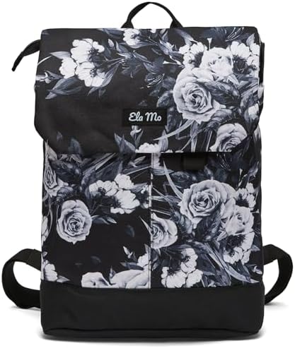 Ela Mo® Rucksack Damen - Arbeitsrucksack mit Laptopfach mit Anti Diebstahl - Mittelgroßer Damenrucksack für Uni, Schule, Büro & Reisen - Tagesrucksack für Mädchen und Frauen (Night