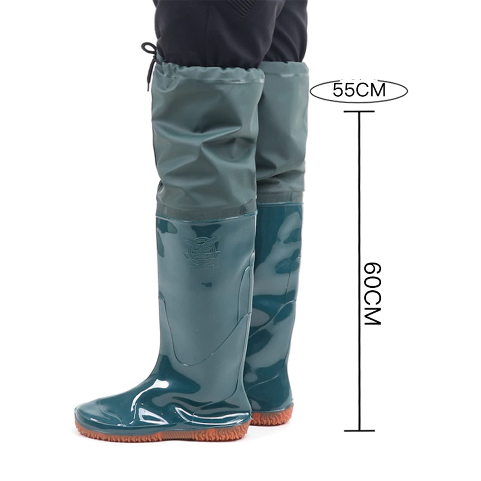 Stivali da Pesca Ultraleggeri con Suola Antiscivolo per Uomini e Donne - Wellies per la Pesca, la Caccia e Gli Sport Acquatici,39EU,Green