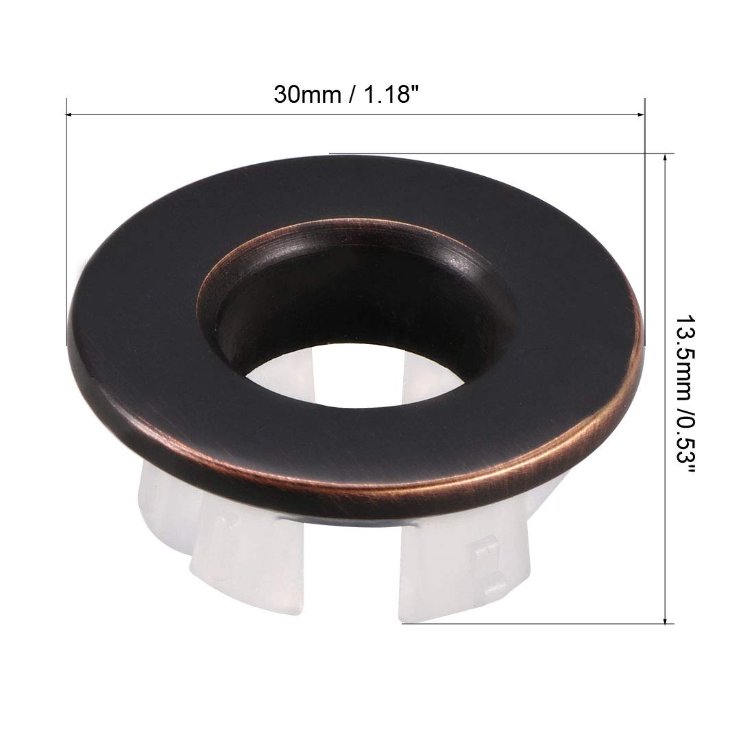 Uxcell Bronze Kitchen Sink Overflow Hole Covers - 3 Pack, 22mm Fit, Easy Push-In Caps For Bathroom & Basin