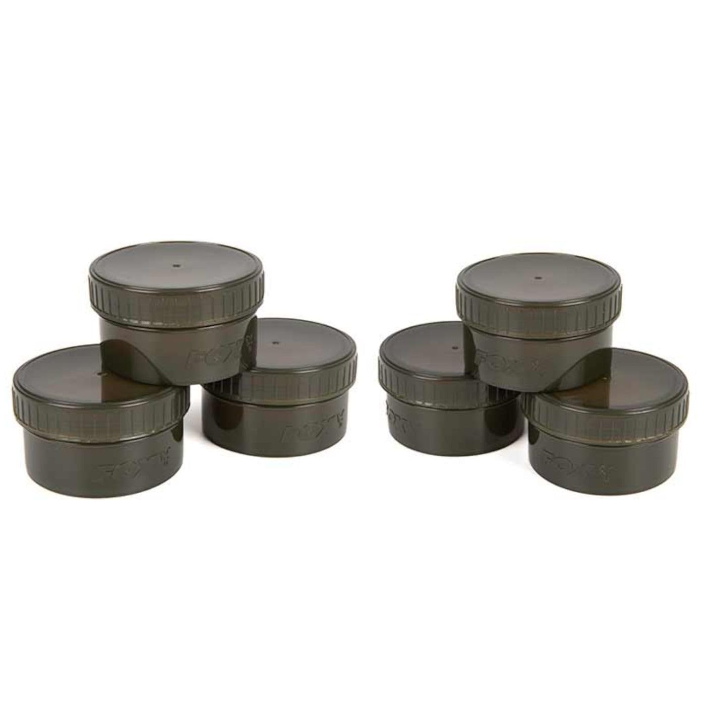 Fox Edges Hookbait Pots Half - 6 Bait Tins for Fishing Lures Fishing Tins