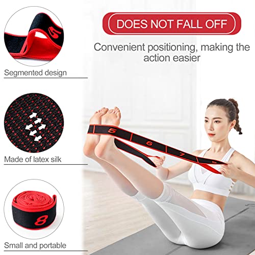 Quelcc Yoga Elastic Band, Latin Resistance Bands 8 Levels Intensity, Adjustable Multiple Loops Fitness Elastic Bands - Image 3