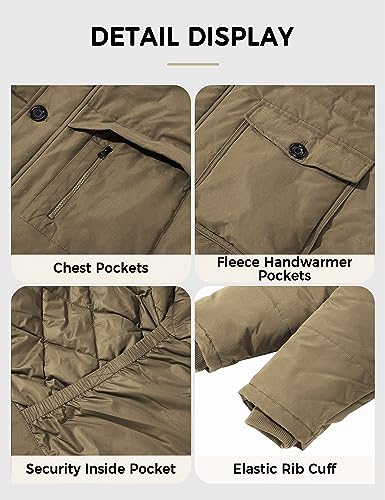 Image of Soularge Men's Big and Tall Winter Warm Heavy Hooded Parka Jacket