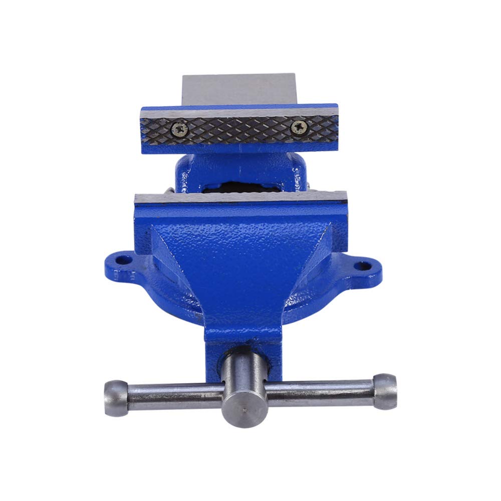 TOPWAY Tornillo de Banco de 4" 100mm 4,9kg, Resistente Giratorio de 360 Grados Base Giratoria Torno Fresadora Mesa Banco de Trabajo abrazadera para Mecánicos e Ingenieros 403115
