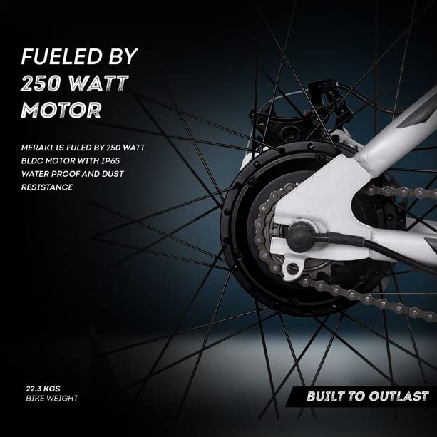 Image of NINETY ONE Meraki 27.5T Single Speed Electric Bicycle (Silver & Grey , Ideal For: 12+ Years Unisex , Brake: Disc ) Frame: 17 Inches , Steel