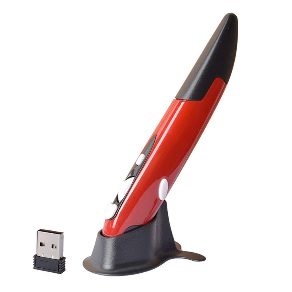 2.4ghz optical wireless pen mouse usb receiver laptop drawing writing red