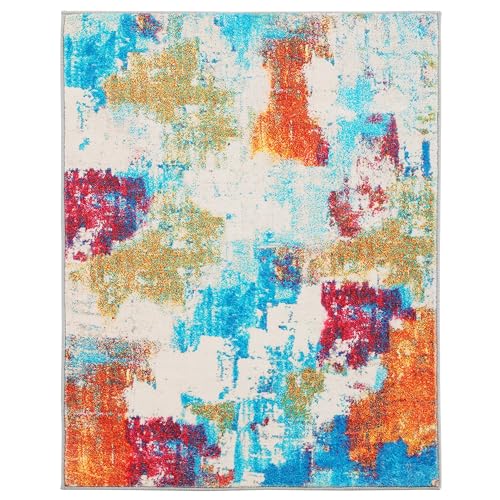 Carvapet 8x10 Large Rugs for Living Room Ultra Soft Washable Rug Bedroom Rug Abstract Modern Rug Stain Resistant Foldable Machine Washable Rug Non Slip Carpet with Rubber Backing