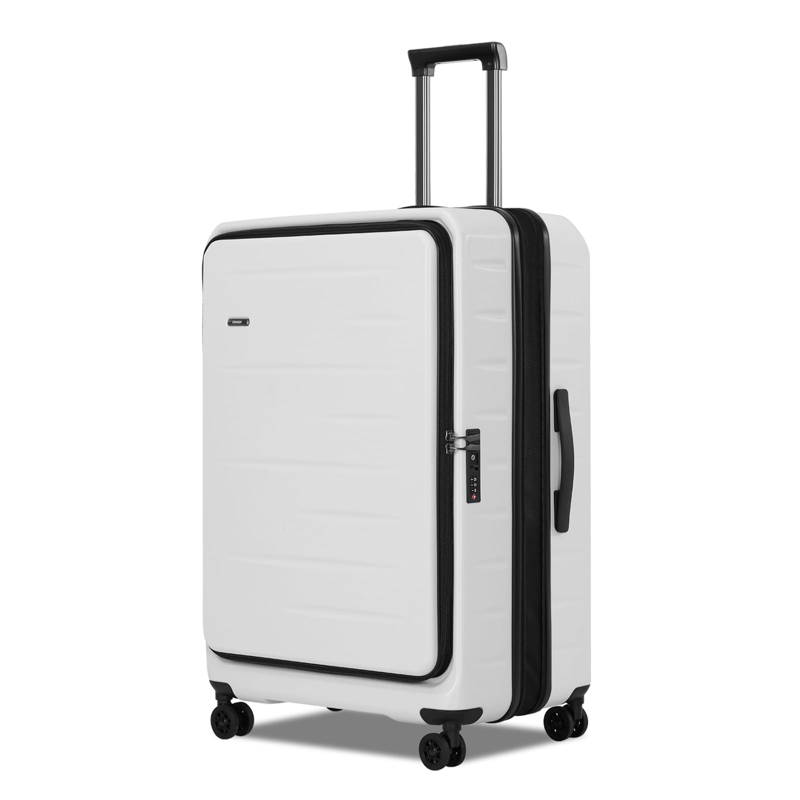 CENSIENExpandable Checked Luggage, 28 Inch Luggage with Spinner Wheels,  Lightweight ABS+PC Hard Shell Large Suitcase with Top Opening, TSA Lock  (White