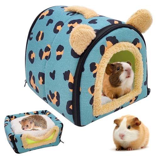 Haus für Meerschweinchen, warme und kuschelige Betthöhle für kleine Tiere, waschbar, für Zwergkaninchen, Chinchillas, Bardrachen