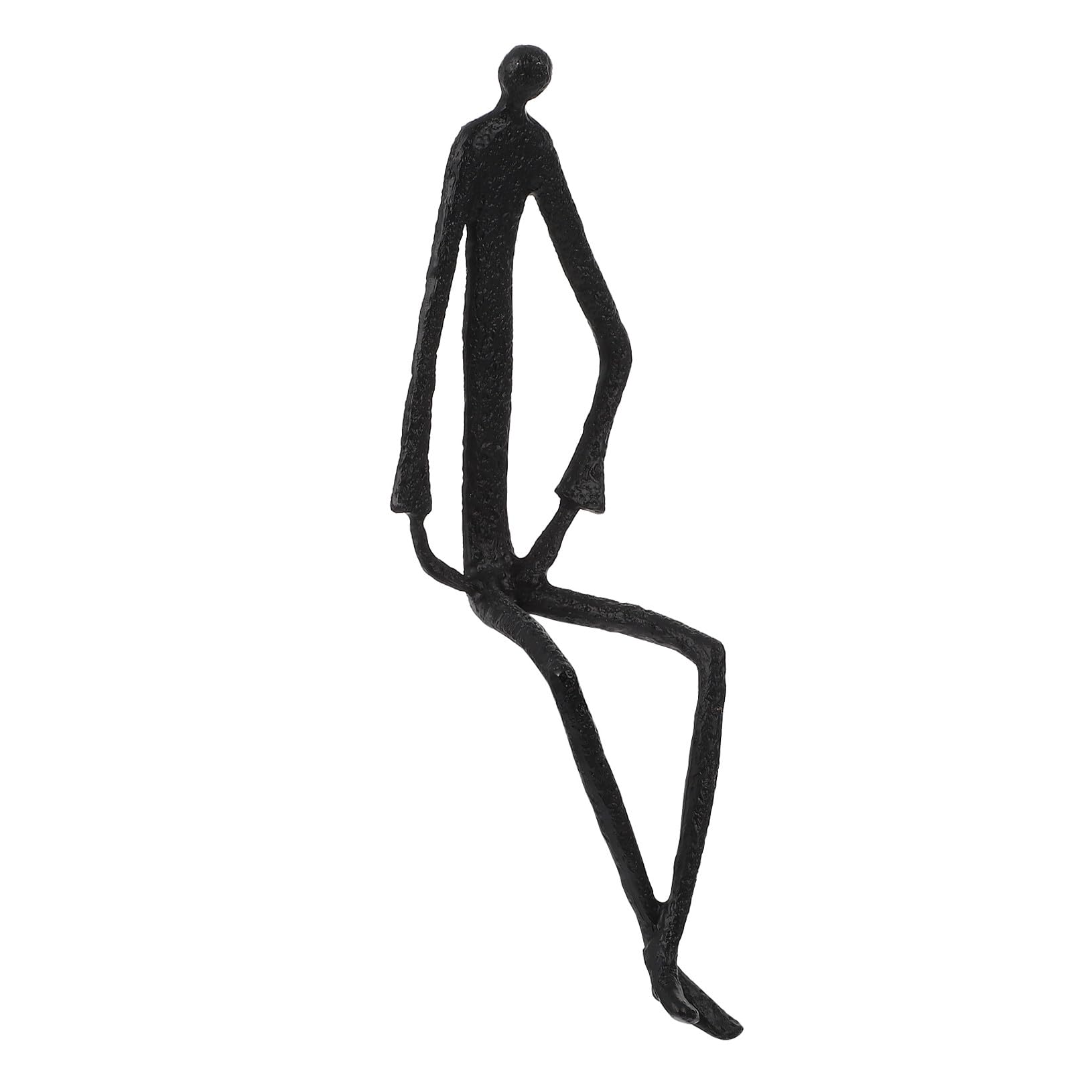 Sculpture abstraite en fer forgé noir pour décoration maison et bureau moderne