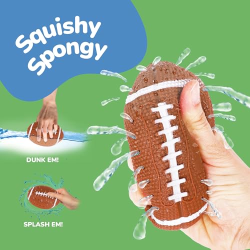 Image of ArtCreativity Pool Toys for Toddlers 1-3, Splash Sports Balls Water Toys, 3 Different Athletic Water Ball Designs Include Football, Basketball & Soccer Ball, Spongy Pool & Bath Toys for Kids Ages 4-8