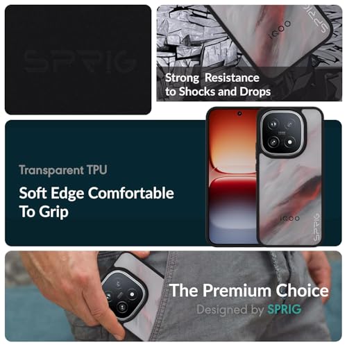 Image of SPRIG Compatible with IQOO 15 5G Premium EdgeTone Back Cover Drop Tested Shock Proof Mobile Case for Men, Women, Boys and Girls with Camera Protection Black Transparent