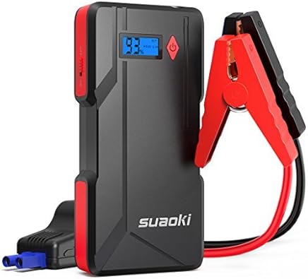 SUAOKI P6 arrancador de Coche 800A Bater?a de autom?vil m?xima (hasta 6.0 litros de Gasolina o Diesel de 5.0 litros) con Pantalla LCD Puerto Dual USB, Banco de energ?a Linterna