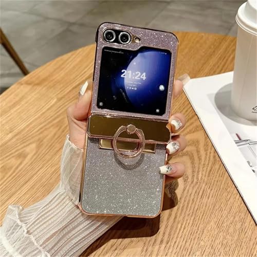 Coque Galaxy Z Flip 6 anti-chute violette pour éviter les glissements anneau