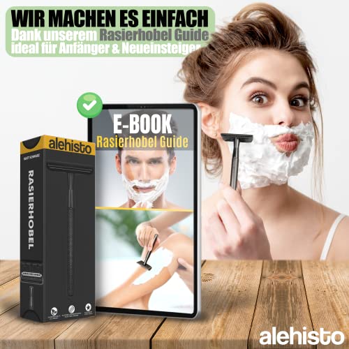 alehisto® Rasierhobel Deluxe inkl. 10 Rasierklingen und GRATIS e-Book | TÜV Rheinland Geprüft | Geschenkidee | Nassrasierer für Frauen und Männer | Umweltfreundliche und Nachhaltige Rasur ohne Plastik - Image 5