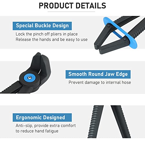 Atpeam Hose Clamp Pliers Pinch Off Pliers Set 3 Pcs Plastic Fuel Line Clamp Pliers Set For Fuel Hoses, Gas Lines Brake Hoses, Radiator Hoses, Coolant Hoses (3Pcs 90° Angled) #TOP2