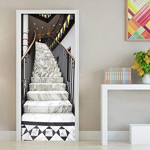 Slzlhc 現代の階段建設ドアステッカーリビングルームのベッドルーム自己接着防水壁画壁紙3dステッカー 400x280cm B08kb362 11 668円