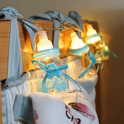 Image secondaire de Festive Lights - Guirlande Lumineuse10 Biberons Bleux Lumineux Éclairage LED Naissance Baby shower Bébé Garçon 1,50m - à Piles