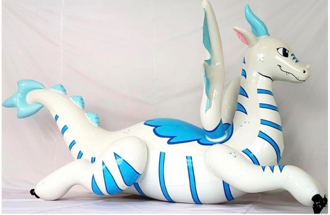 ホワイトドラゴン フロート 空気ビニール風船 浮き輪 レア 希少